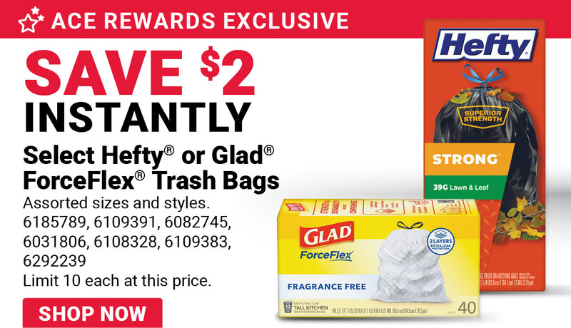 Select Hefty® or Glad® ForceFlex Trash Bags